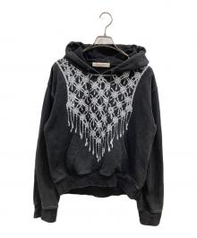TANAKADAISUKE（タナカダイスケ）の古着「《STUDIOUS別注》rhombus metal print bijou hoodie」｜ブラック
