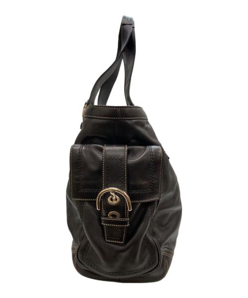 COACH（コーチ）COACH (コーチ) 2WAYレザートートバッグ ブラックの古着・服飾アイテム