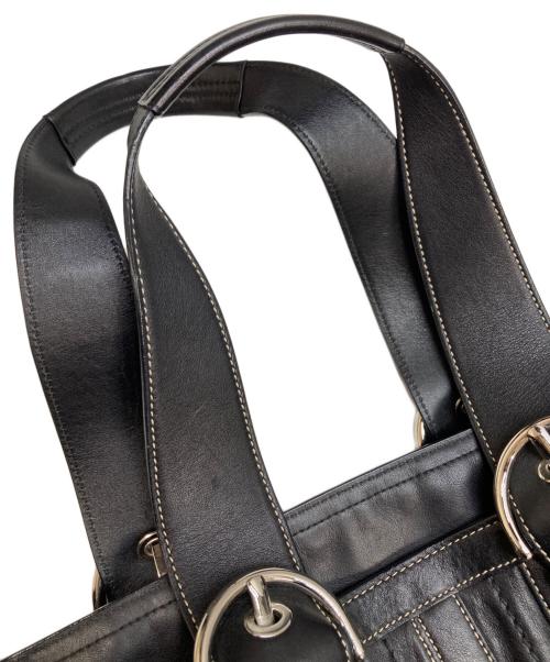 COACH（コーチ）COACH (コーチ) 2WAYレザートートバッグ ブラックの古着・服飾アイテム