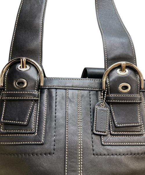 COACH（コーチ）COACH (コーチ) 2WAYレザートートバッグ ブラックの古着・服飾アイテム