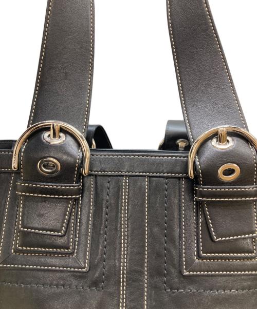 COACH（コーチ）COACH (コーチ) 2WAYレザートートバッグ ブラックの古着・服飾アイテム