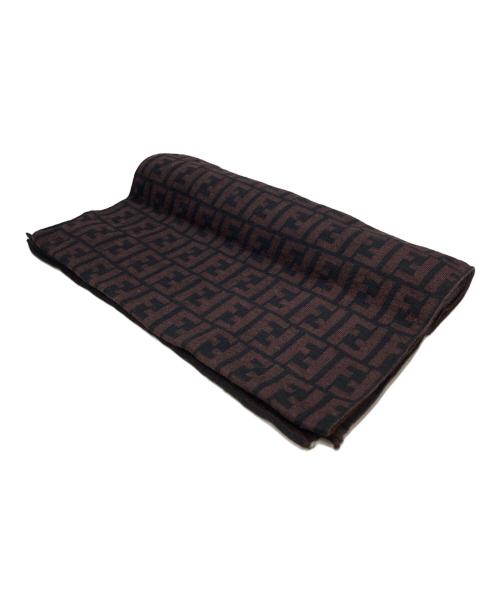 FENDI（フェンディ）FENDI (フェンディ) ズッカ柄マフラー ブラウンの古着・服飾アイテム