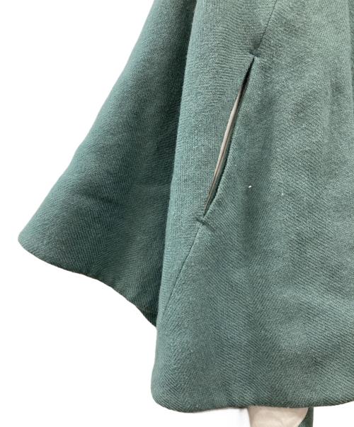 hazama（ハザマ）hazama (ハザマ) 経年真価のなびくコート / ポンチョ グリーン サイズ:不明(実寸参照)の古着・服飾アイテム