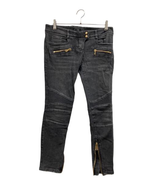 BALMAIN（バルマン）BALMAIN (バルマン) バイカースキニーデニムパンツ ブラック サイズ:表記なし（実寸参照）の古着・服飾アイテム