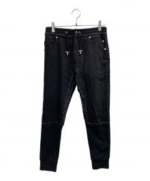BALMAIN（バルマン）の古着「デニムスウェットトラックパンツ」｜ブラック