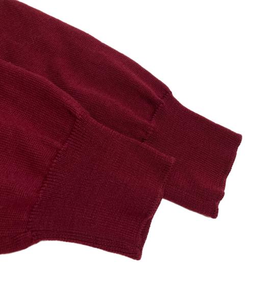 Maison Margiela（メゾンマルジェラ）Maison Margiela (メゾンマルジェラ) 2TONE V-NECK KNIT ブラウンｘバーガンディー サイズ:1の古着・服飾アイテム