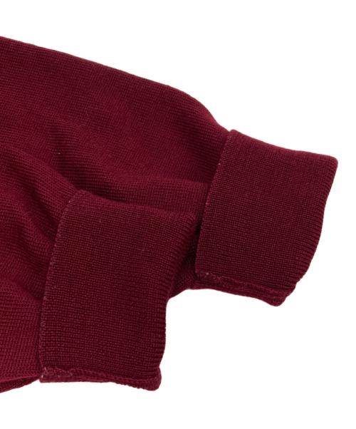 Maison Margiela（メゾンマルジェラ）Maison Margiela (メゾンマルジェラ) 2TONE V-NECK KNIT ブラウンｘバーガンディー サイズ:1の古着・服飾アイテム