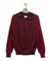 Maison Margiela（メゾンマルジェラ）の古着「2TONE V-NECK KNIT」｜ブラウンｘバーガンディー