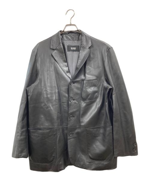 BOSS HUGO BOSS（ボス ヒューゴボス）BOSS HUGO BOSS (ボス ヒューゴボス) レザーコート ブラック サイズ:Mの古着・服飾アイテム