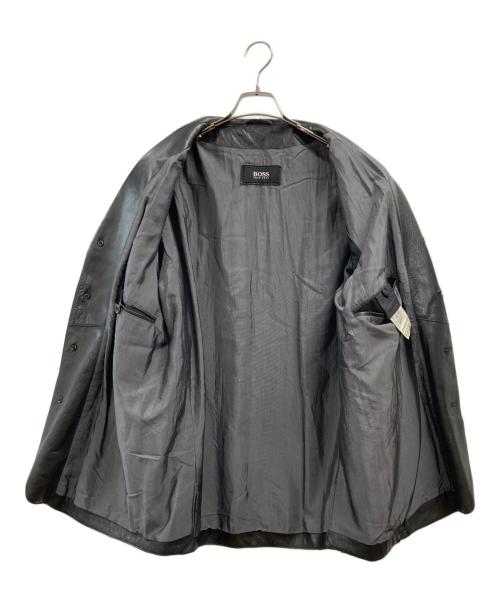 BOSS HUGO BOSS（ボス ヒューゴボス）BOSS HUGO BOSS (ボス ヒューゴボス) レザーコート ブラック サイズ:Mの古着・服飾アイテム