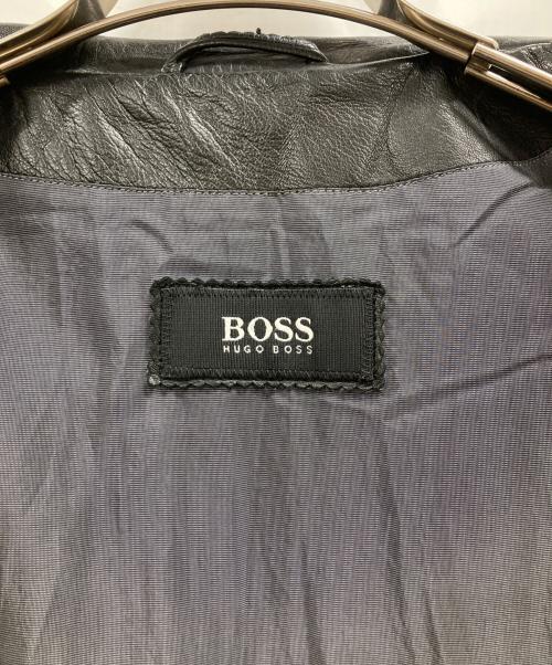 BOSS HUGO BOSS（ボス ヒューゴボス）BOSS HUGO BOSS (ボス ヒューゴボス) レザーコート ブラック サイズ:Mの古着・服飾アイテム