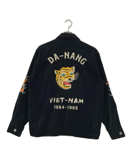HOUSTON（ヒューストン）HOUSTON (ヒューストン) COTTON VELVETEEN VIETNAM JACKET ブラック サイズ:Lの古着・服飾アイテム