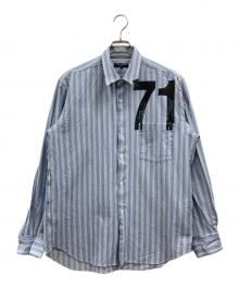 COMME des GARCONS HOMME（コムデギャルソン オム）の古着「ストライプナンバリングシャツ」｜ブラック×ブルー