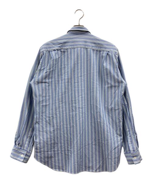 COMME des GARCONS HOMME（コムデギャルソン オム）COMME des GARCONS HOMME (コムデギャルソン オム) ストライプナンバリングシャツ ブラック×ブルー サイズ:Lの古着・服飾アイテム
