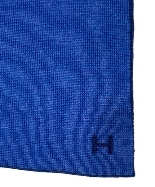 HERMES（エルメス）HERMES (エルメス) カシミヤストール ネイビー×ブルーの古着・服飾アイテム