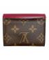 LOUIS VUITTON (ルイ ヴィトン) 3つ折り財布 ブラウン・レッド：22000円