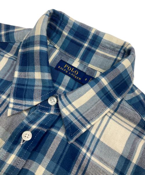 POLO RALPH LAUREN（ポロ・ラルフローレン）POLO RALPH LAUREN (ポロ・ラルフローレン) チェックシャツワンピース ブルー サイズ:8の古着・服飾アイテム
