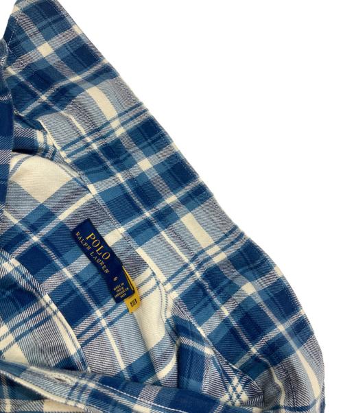 POLO RALPH LAUREN（ポロ・ラルフローレン）POLO RALPH LAUREN (ポロ・ラルフローレン) チェックシャツワンピース ブルー サイズ:8の古着・服飾アイテム