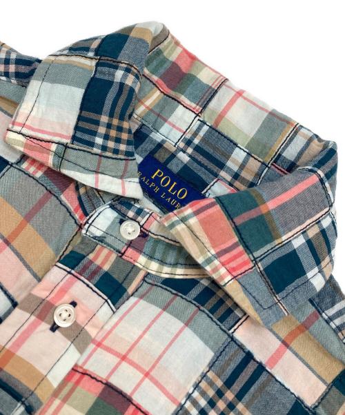 POLO RALPH LAUREN（ポロ・ラルフローレン）POLO RALPH LAUREN (ポロ・ラルフローレン) パッチワークシャツワンピース グリーン サイズ:6の古着・服飾アイテム