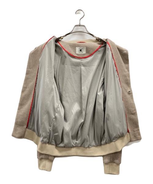 KIRED（キーレッド）KIRED (キーレッド) スタンドカラーニットジャケット ベージュ サイズ:50の古着・服飾アイテム
