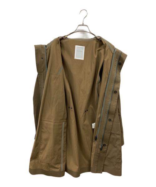 monobi（モノビ）monobi (モノビ) ダウンライナー付きフーデッドコート ブラウン×オリーブ サイズ:Mの古着・服飾アイテム
