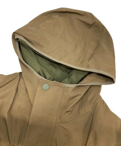monobi（モノビ）monobi (モノビ) ダウンライナー付きフーデッドコート ブラウン×オリーブ サイズ:Mの古着・服飾アイテム