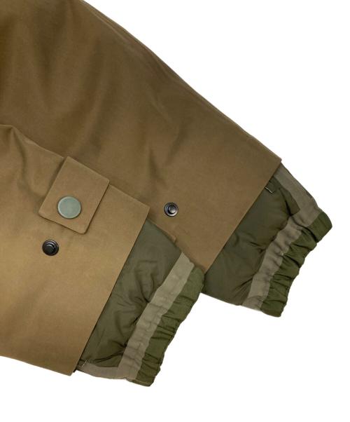 monobi（モノビ）monobi (モノビ) ダウンライナー付きフーデッドコート ブラウン×オリーブ サイズ:Mの古着・服飾アイテム