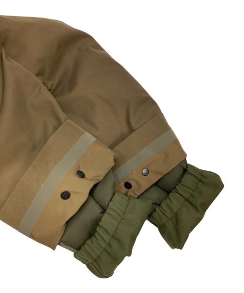 monobi（モノビ）monobi (モノビ) ダウンライナー付きフーデッドコート ブラウン×オリーブ サイズ:Mの古着・服飾アイテム
