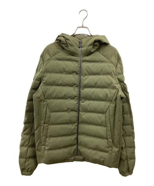 monobi（モノビ）monobi (モノビ) ダウンライナー付きフーデッドコート ブラウン×オリーブ サイズ:Mの古着・服飾アイテム
