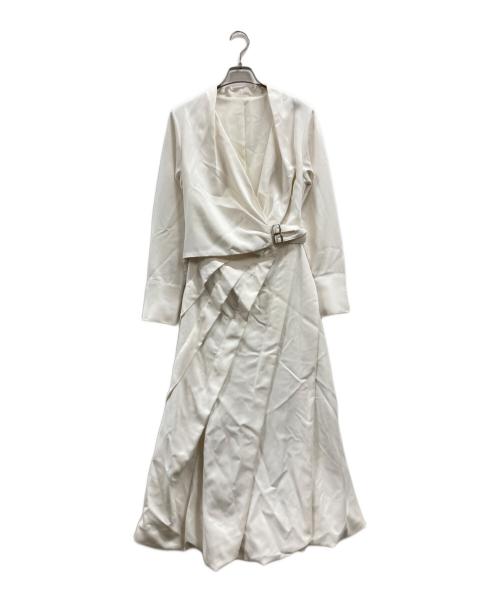 L’AUBE BLANC（ローブブラン）L’AUBE BLANC (ローブブラン) Spiral balloon Dress ホワイト サイズ:Sの古着・服飾アイテム