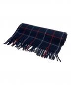 Burberry'sバーバリーズ）の古着「カシミヤチェックマフラー」｜ネイビー