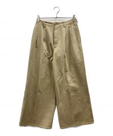 AURALEE（オーラリー）の古着「CHINO WIDE TUCK PANTS」｜ベージュ