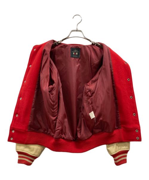 VAN JAC（ヴァン・ヂャケット）VAN JAC (ヴァン・ヂャケット) 袖レザースタジャン レッド サイズ:Lの古着・服飾アイテム