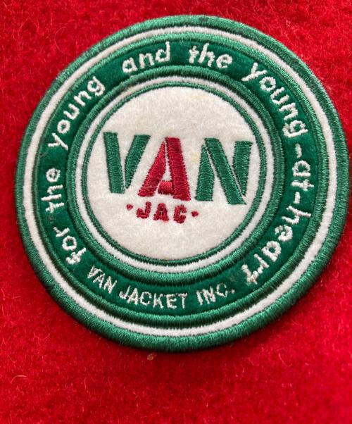 VAN JAC（ヴァン・ヂャケット）VAN JAC (ヴァン・ヂャケット) 袖レザースタジャン レッド サイズ:Lの古着・服飾アイテム