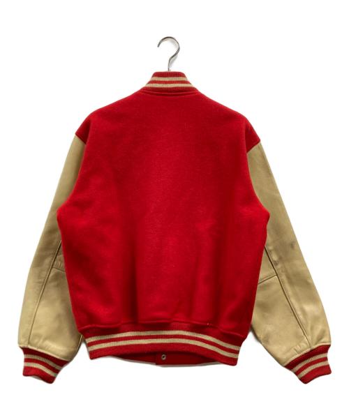 VAN JAC（ヴァン・ヂャケット）VAN JAC (ヴァン・ヂャケット) 袖レザースタジャン レッド サイズ:Lの古着・服飾アイテム