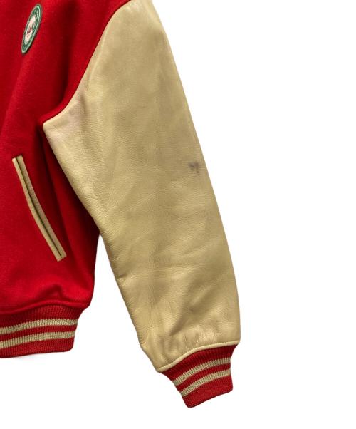 VAN JAC（ヴァン・ヂャケット）VAN JAC (ヴァン・ヂャケット) 袖レザースタジャン レッド サイズ:Lの古着・服飾アイテム