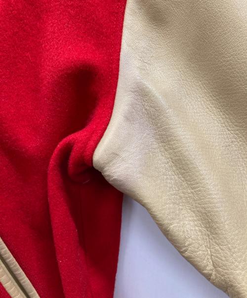 VAN JAC（ヴァン・ヂャケット）VAN JAC (ヴァン・ヂャケット) 袖レザースタジャン レッド サイズ:Lの古着・服飾アイテム