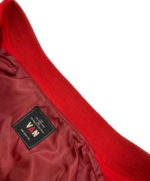 VAN JAC（ヴァン・ヂャケット）VAN JAC (ヴァン・ヂャケット) 袖レザースタジャン レッド サイズ:Lの古着・服飾アイテム