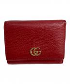 GUCCIグッチ）の古着「3つ折り財布」｜レッド