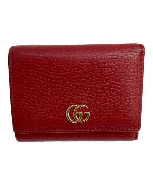 GUCCI（グッチ）GUCCI (グッチ) 3つ折り財布 レッドの古着・服飾アイテム