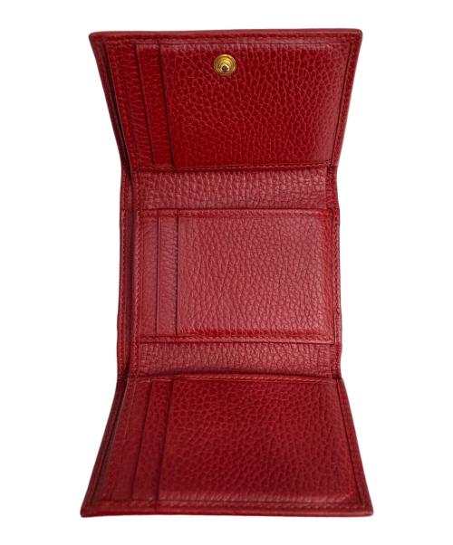GUCCI（グッチ）GUCCI (グッチ) 3つ折り財布 レッドの古着・服飾アイテム