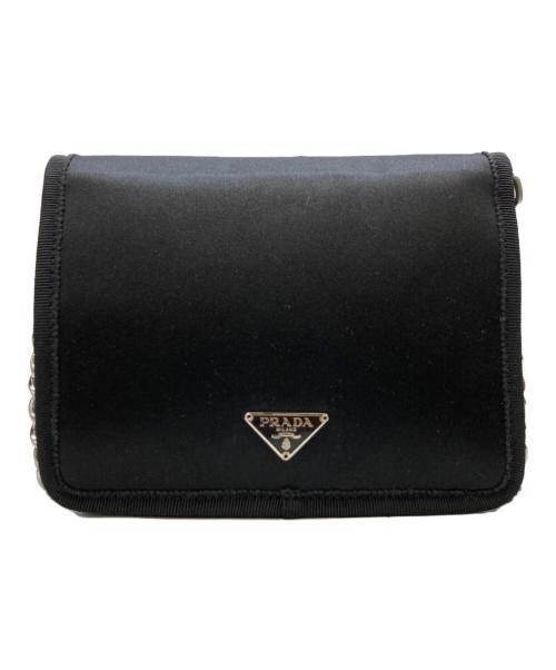 PRADA（プラダ）PRADA (プラダ) 三角プレートチェーンショルダーバッグ ブラックの古着・服飾アイテム