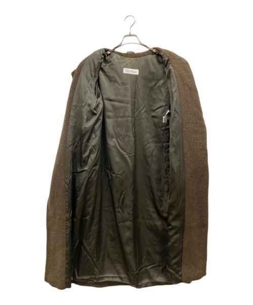 MaxMara（マックスマーラ）MaxMara (マックスマーラ) ウールアルパカ混ガウンコート ブラウン サイズ:38の古着・服飾アイテム
