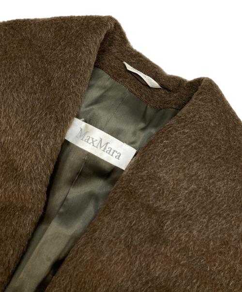 MaxMara（マックスマーラ）MaxMara (マックスマーラ) ウールアルパカ混ガウンコート ブラウン サイズ:38の古着・服飾アイテム