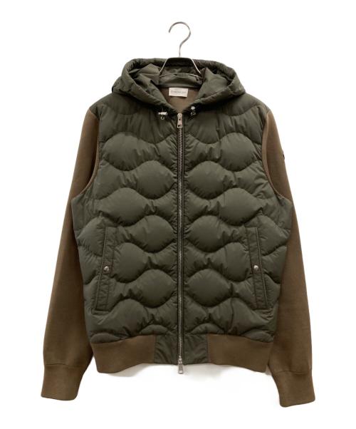MONCLER（モンクレール）MONCLER (モンクレール) CADIGAN TRICOT ブラウン×オリーブ サイズ:Lの古着・服飾アイテム