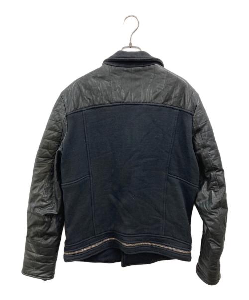 BALMAIN（バルマン）BALMAIN (バルマン) レザースウェットライダースジャケット ブラック サイズ:Lの古着・服飾アイテム