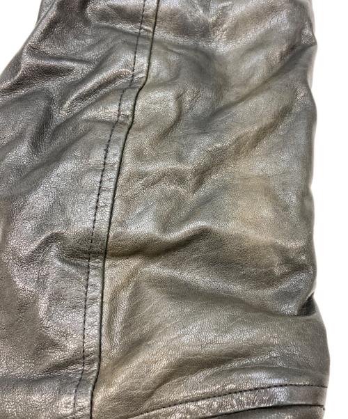 BALMAIN（バルマン）BALMAIN (バルマン) レザースウェットライダースジャケット ブラック サイズ:Lの古着・服飾アイテム