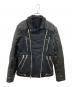 BALMAIN（バルマン）の古着「レザースウェットライダースジャケット」｜ブラック