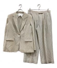 MaxMara（マックスマーラ）の古着「ストライプセットアップスーツ」｜アイボリー
