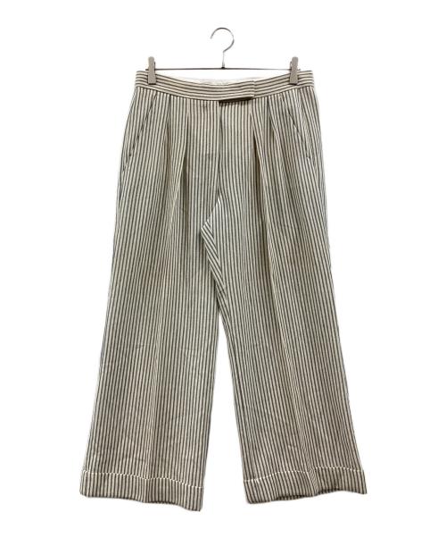 MaxMara（マックスマーラ）MaxMara (マックスマーラ) ストライプセットアップスーツ アイボリー サイズ:44の古着・服飾アイテム